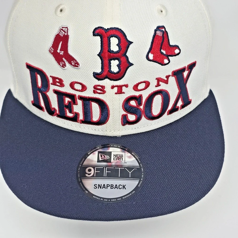 New Era 9Fifty Boston Red Sox MLB White Archive Adjustable Snapback Hat Cap Mens